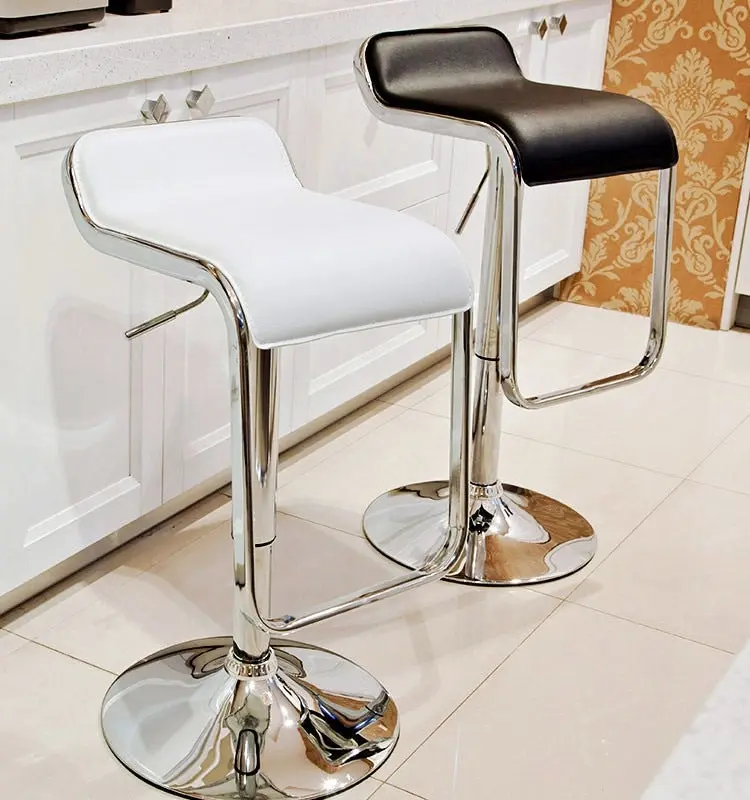 5 x Idol Deluxe Designer Faux Leather Chrome Bar Stools (White - Set of 5)