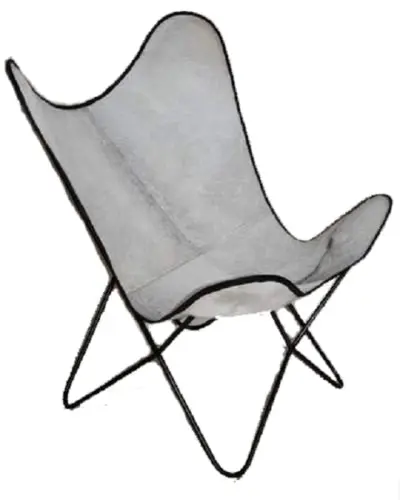 Trendy Butterfly Geniune Hide Chair with solid all welded metal frame