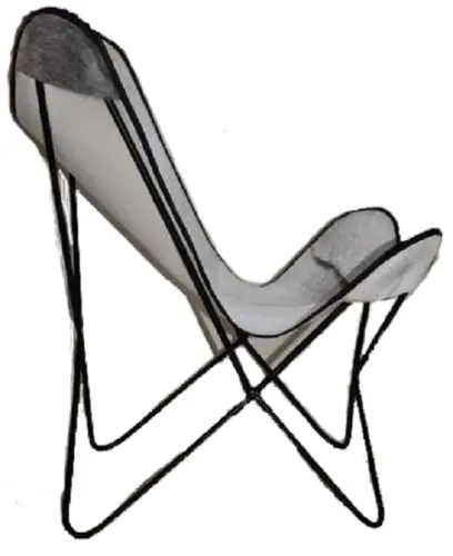 Trendy Butterfly Geniune Hide Chair with solid all welded metal frame