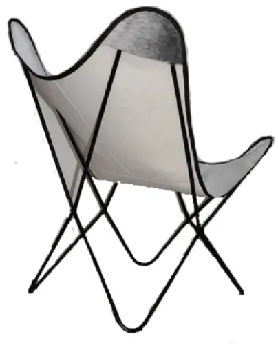 Trendy Butterfly Geniune Hide Chair with solid all welded metal frame