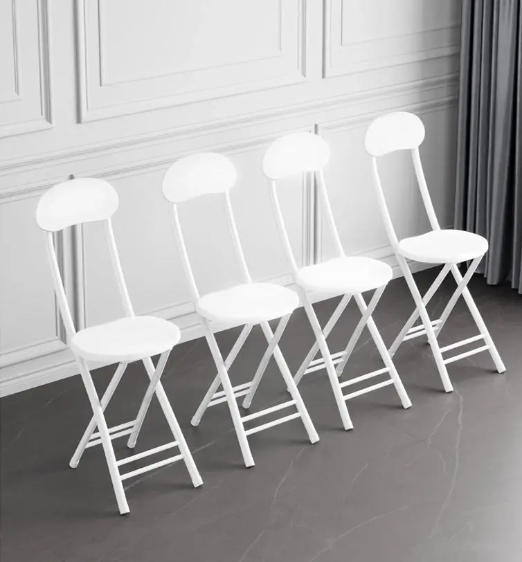 2 x Grace Steel and Wood Folding Chair (White)