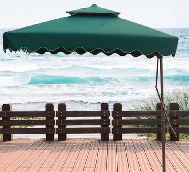 Varossa Large Square Cantilever Outdoor Umbrella Green