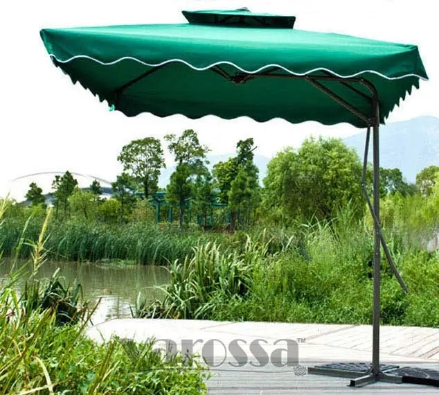 Varossa Large Square Cantilever Outdoor Umbrella Green