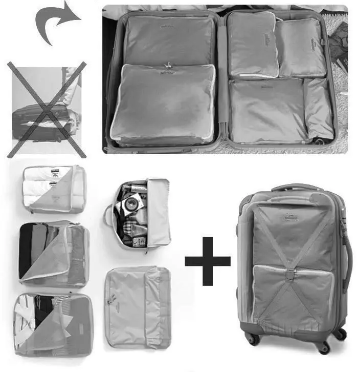 5 PCS Bags In Bag Foldable Travel Organizer Set (Grey)