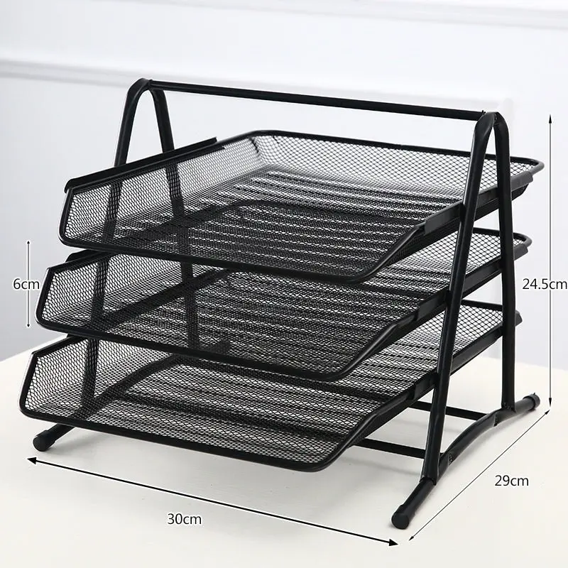 3-Tier Office Document Tray Paper/Magazine Desk Organizer