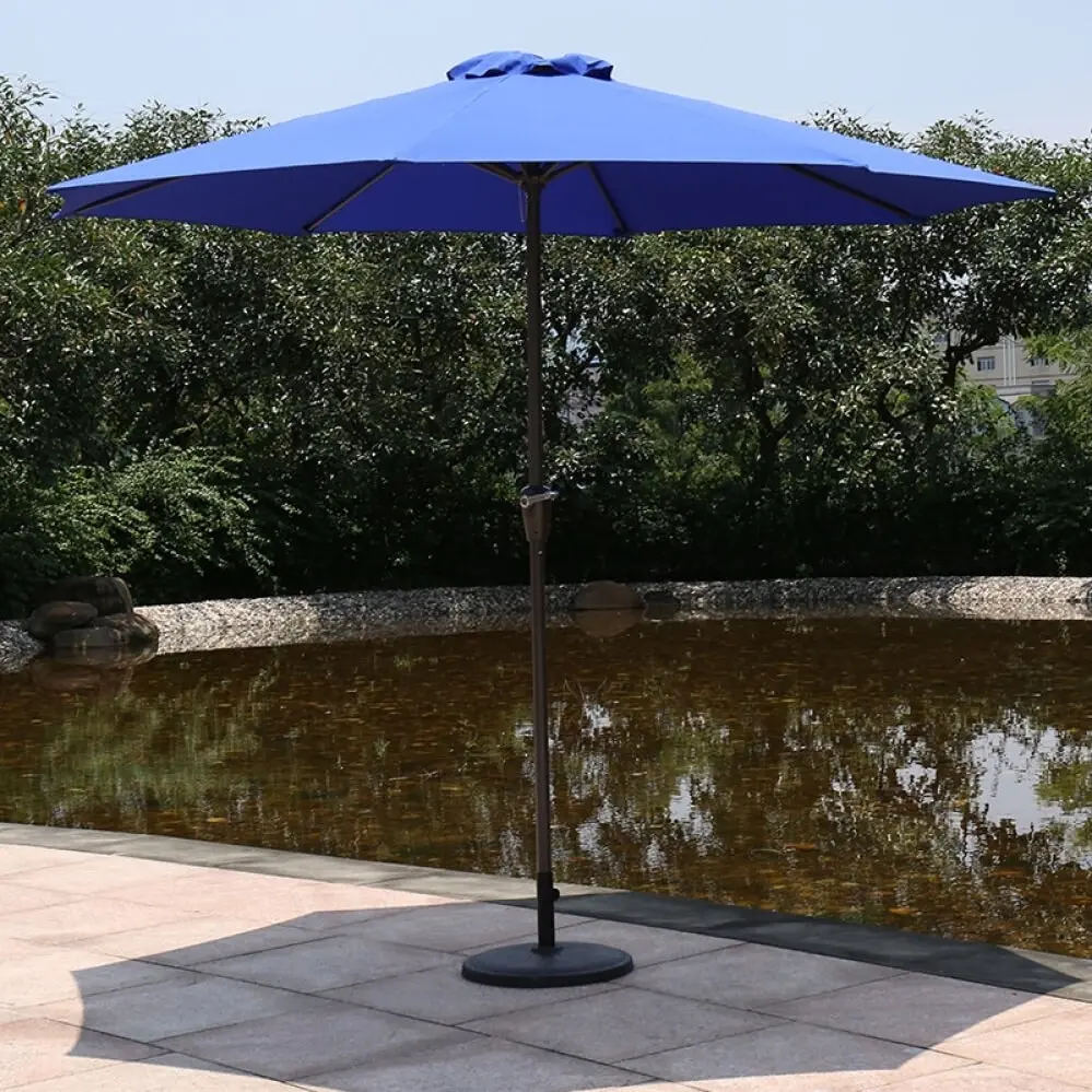 Alfresco 2.7m Steel Outdoor Garden Patio Market Umbrella (Blue)