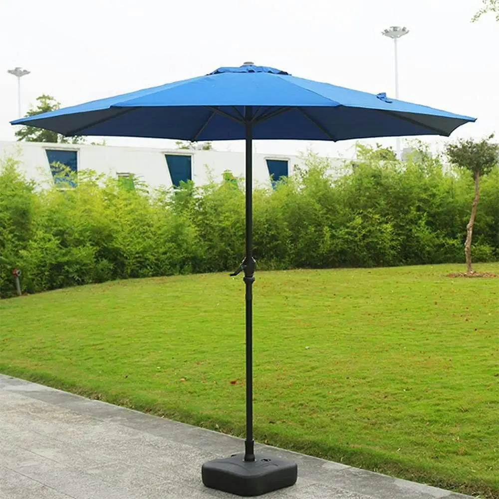 Alfresco 2.7m Steel Outdoor Garden Patio Market Umbrella (Blue)