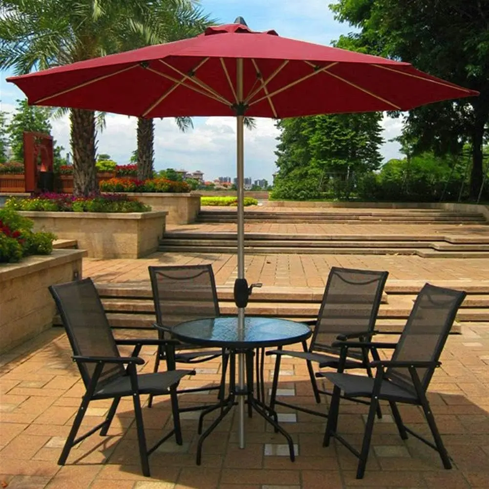 Alfresco 3m Steel Outdoor Garden Patio Market Umbrella (Maroon)