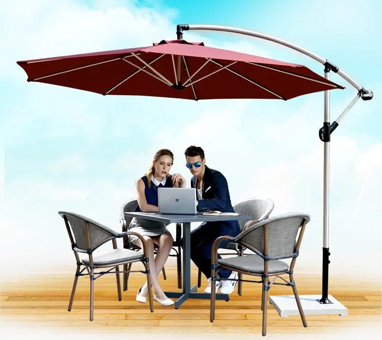 3m Aluminium Cantilever Outdoor Umbrella (Maroon)