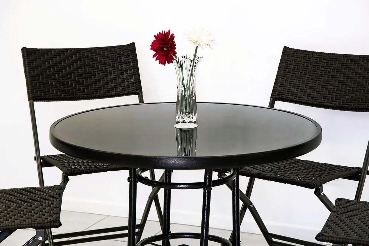 Alfresco 3 Piece Outdoor Setting (2 Rattan Chairs & Round Table)