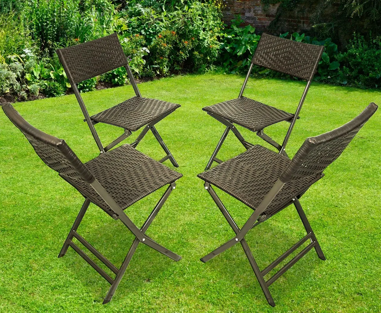 Alfresco 5 Piece Outdoor Setting (4 Rattan Chairs & Round Table)