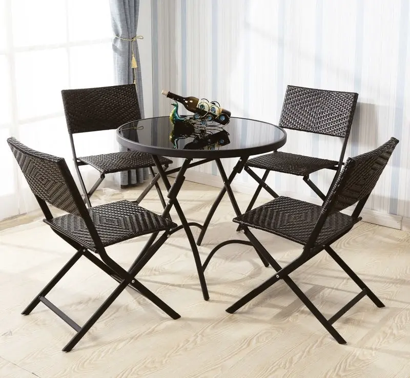 Alfresco 5 Piece Outdoor Setting (4 Rattan Chairs & Square Table)