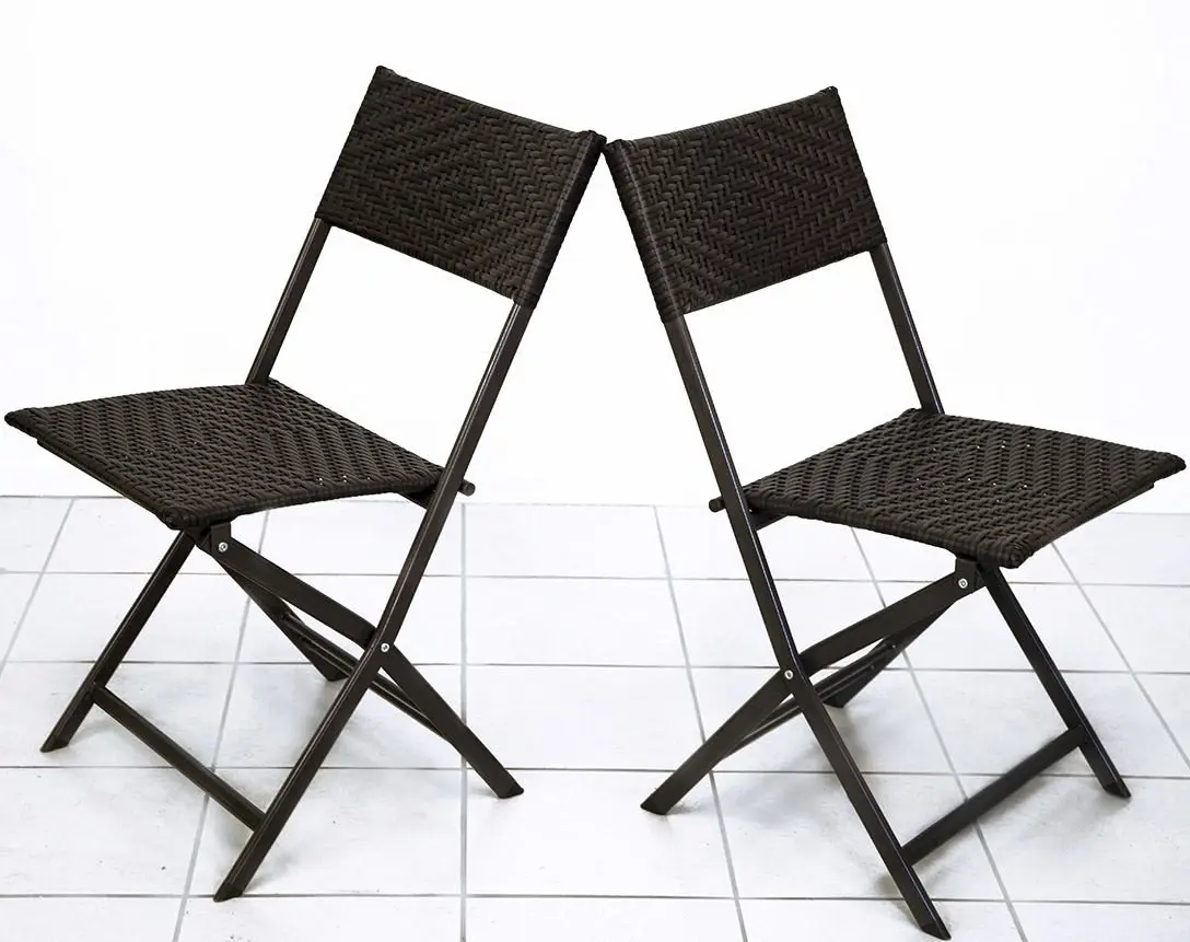 Alfresco 5PC Outdoor Setting (White Umbrella & Stand, 2 Rattan Chairs, Round Table)