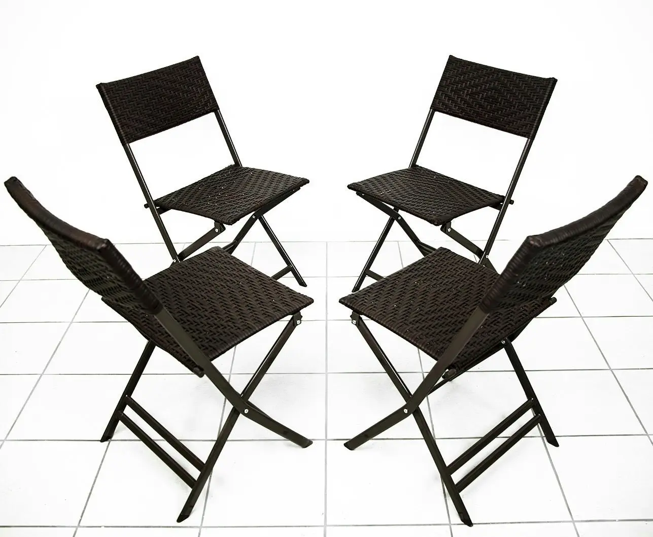 Alfresco 7 Piece Outdoor Setting (Maroon Umbrella & Stand, 4 Rattan Chairs, Square Table)