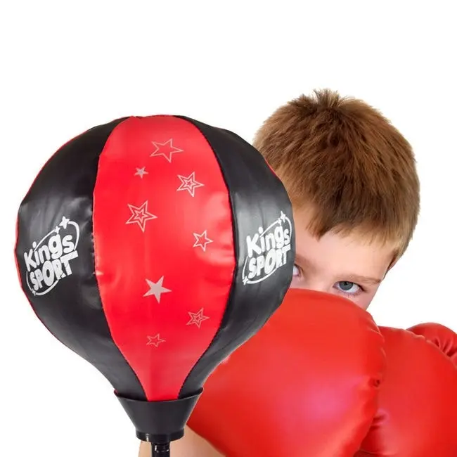 LARGE Kids Speed Ball Stand Punching Boxing Bag Glove Set