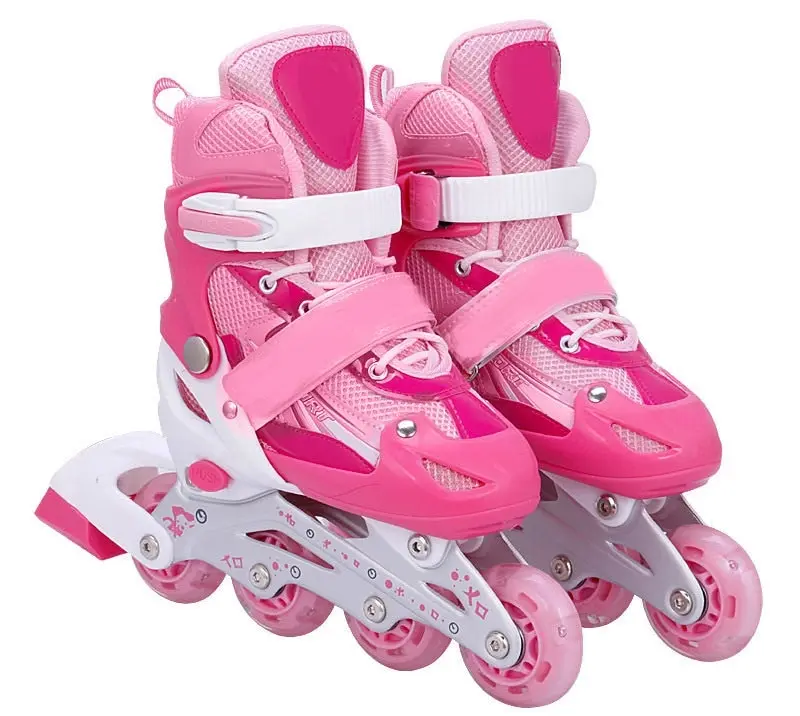 Adjustable Roller Blades Inline Skates (Pink, L)