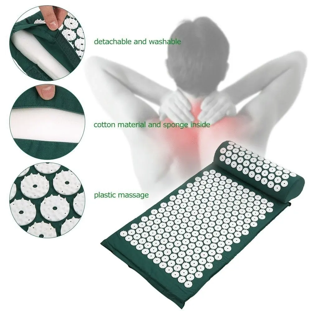 Acupressure Mat Massage Yoga Bed Cushion & Pillow Set