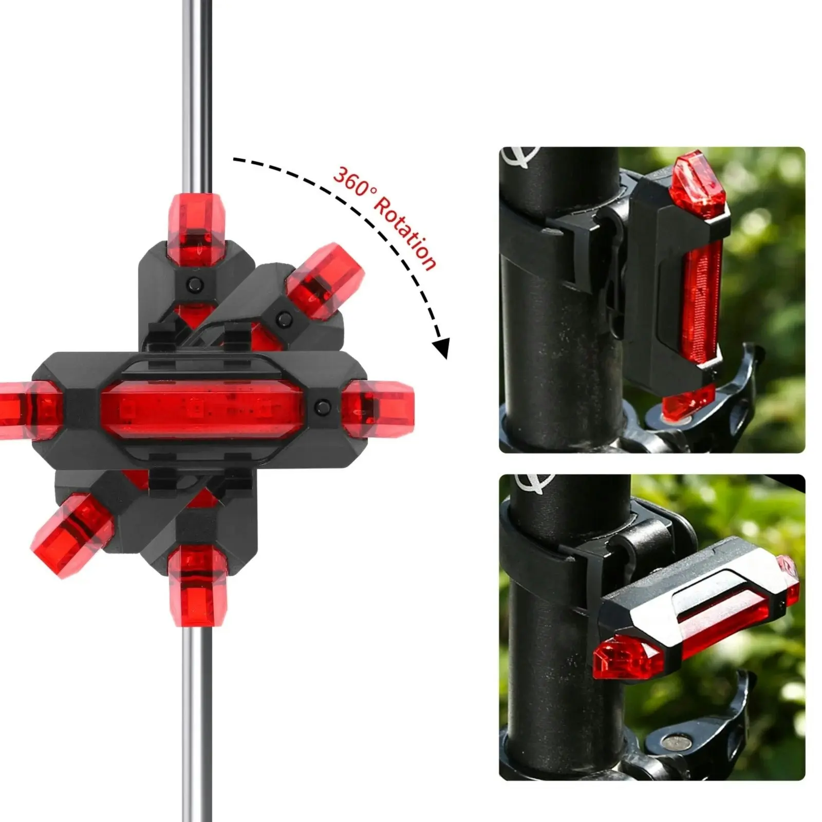 USB Rechargeable LED Bike Tail Light Cycling Safety Accessory Bicycle Lamp