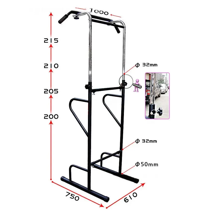 Adjustable Power Tower Dip Bar Pull Up Stand Fitness Station