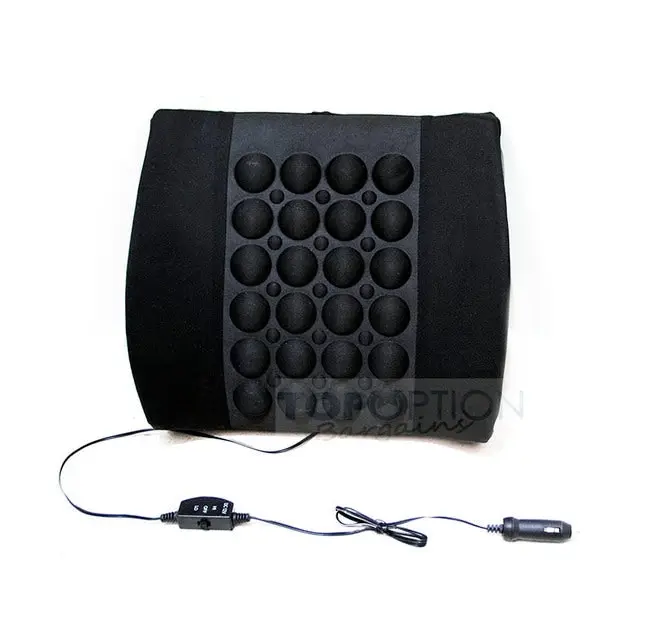 Turbo Vibration Electric Car Back Massage Cushion 12V (Black)