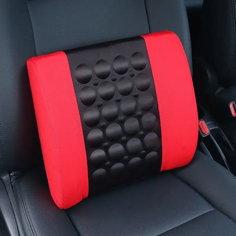 Turbo Vibration Electric Car Back Massage Cushion 12V (Red & Black)