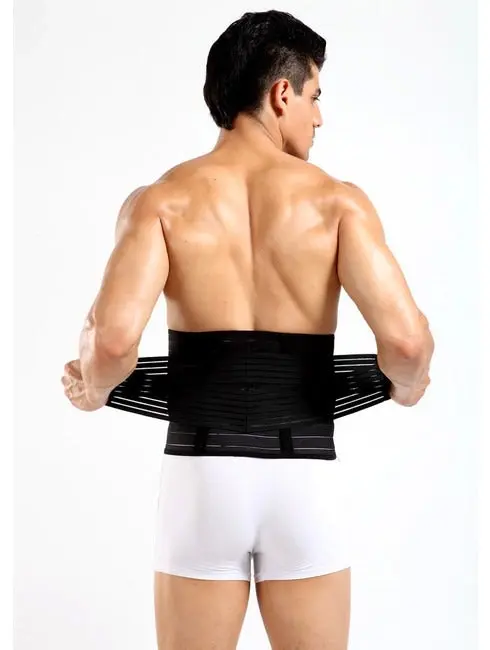 2 x Bio Waist Lower Back Support Magnetic Brace Pain Relief (BLACK)