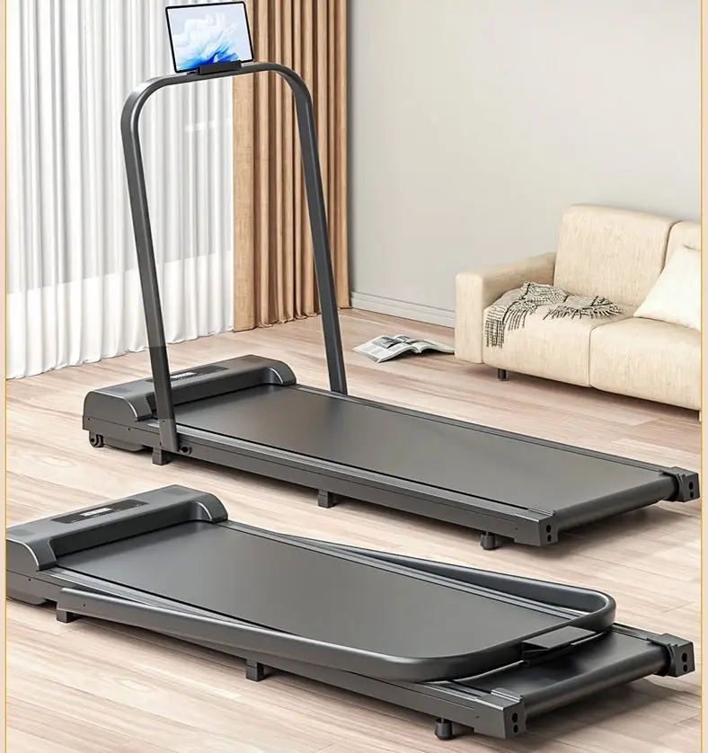 2-in-1 Fitness Foldable Electric Treadmill Space-Saving Machine Walking Running Pad