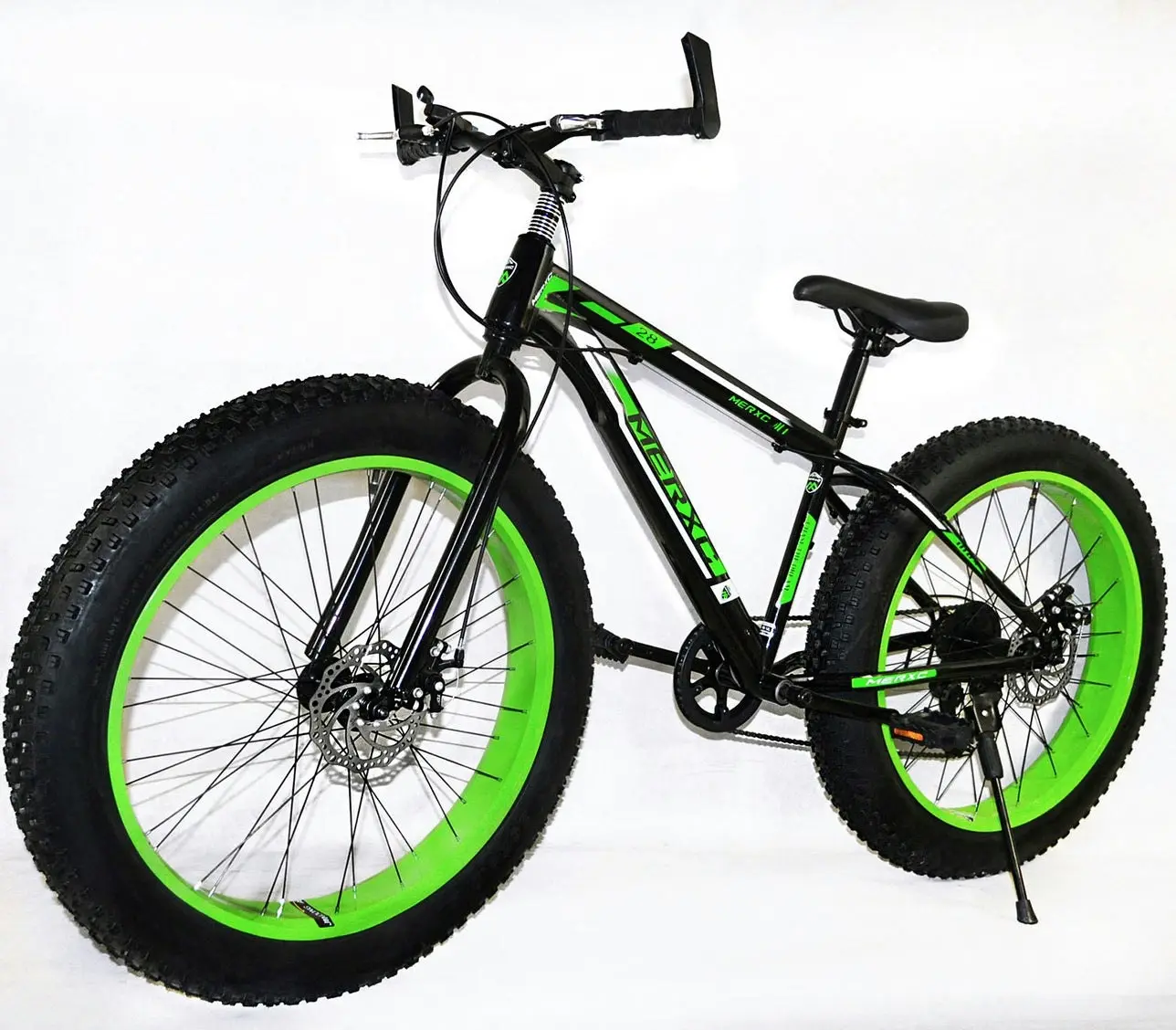 Large Tire Heavy Duty Fat Wheel Mountain Bike (Premium Green & Black Bicycle)