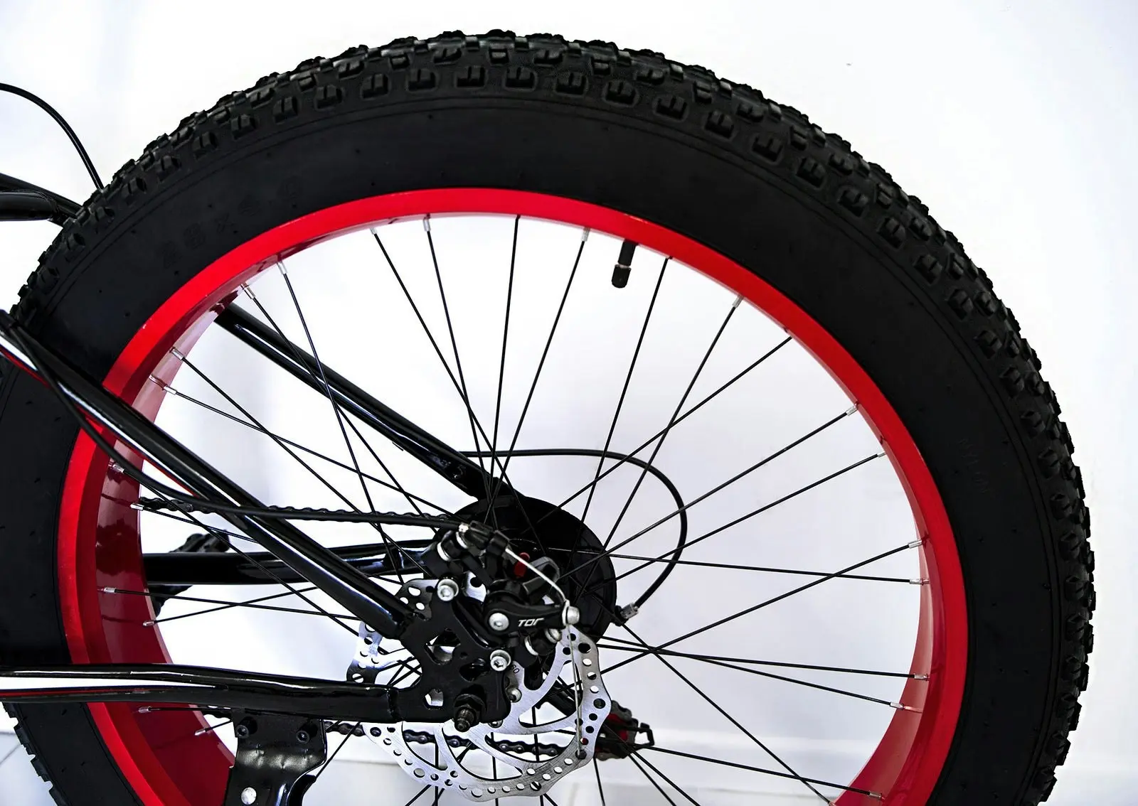 Large Tire Heavy Duty Fat Wheel Mountain Bike (Premium Red & Black Bicycle)