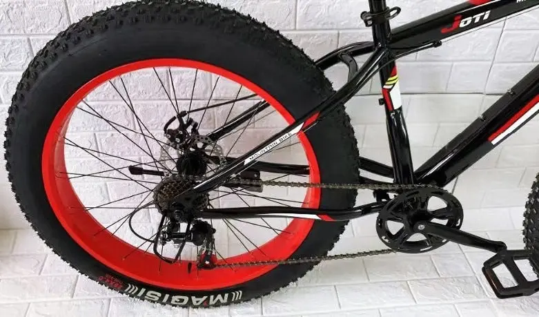 Large Tire Heavy Duty Fat Wheel Mountain Bike (Premium Red & Black Bicycle)