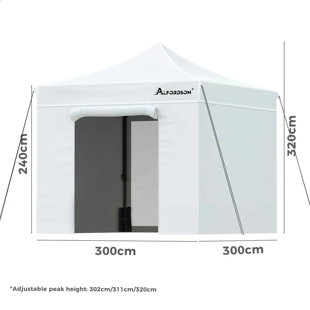 Alfordson Gazebo 3x3 Pop Up Marquee White