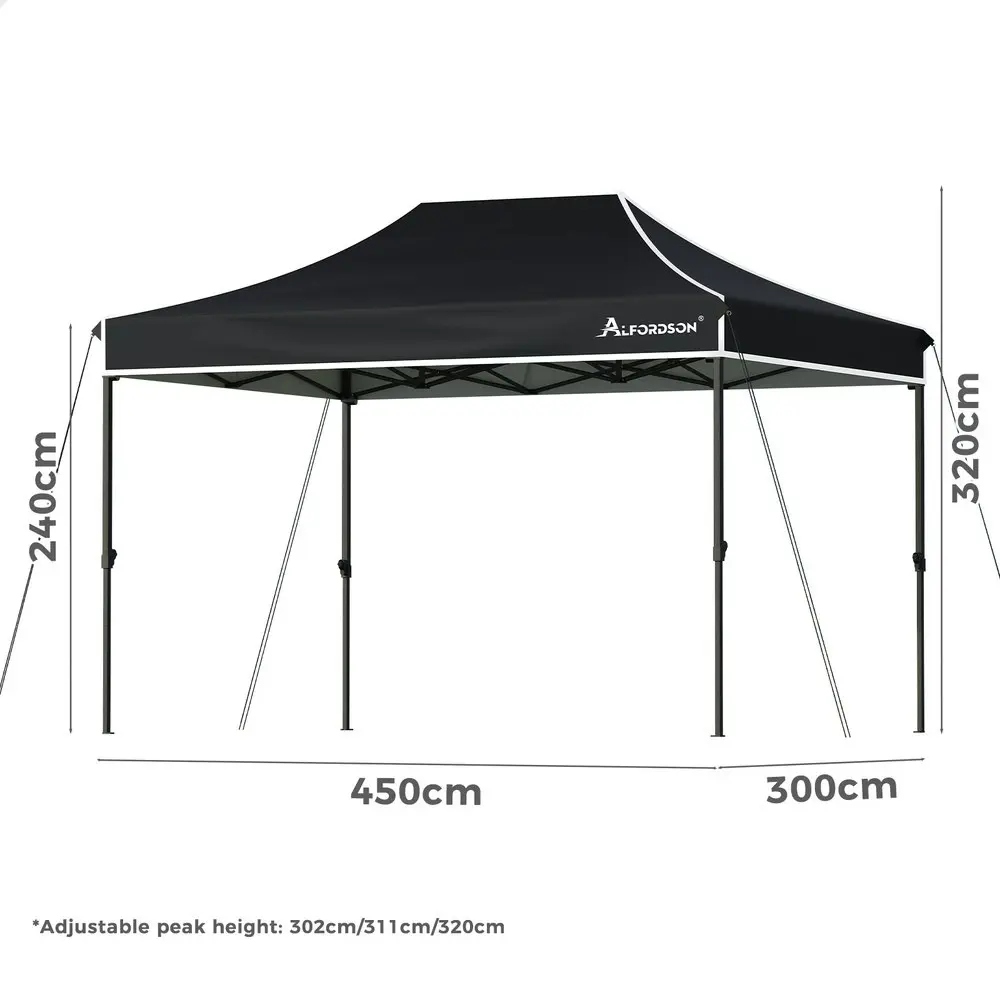 Alfordson Gazebo 3x4.5 Pop Up Tent Wedding Canopy Black