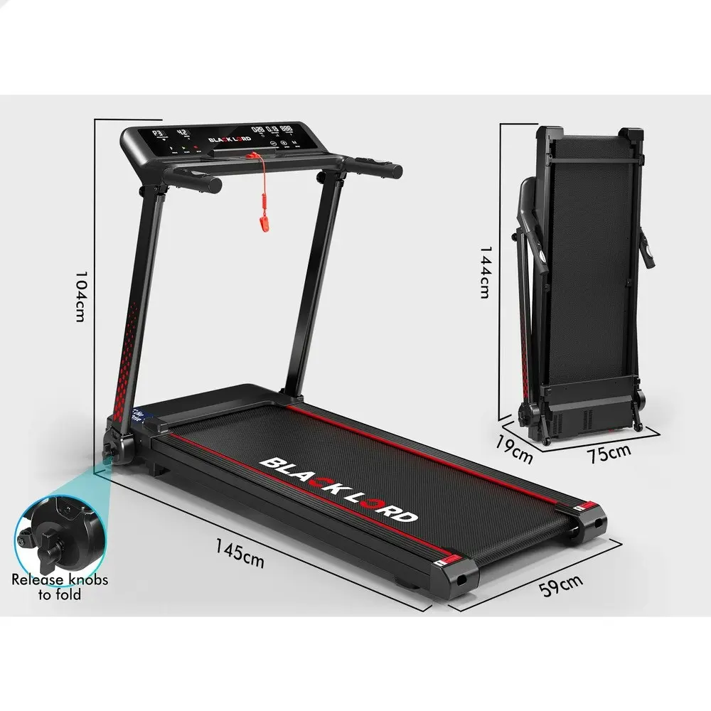 Black Lord Treadmill Electric Exercise Foldable Running Machine Home Gym Fitness