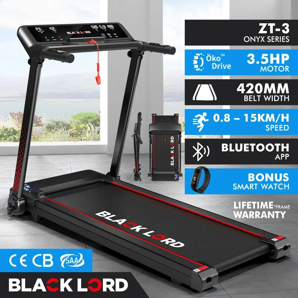 Black Lord Treadmill Electric Exercise Foldable Running Machine Home Gym Fitness