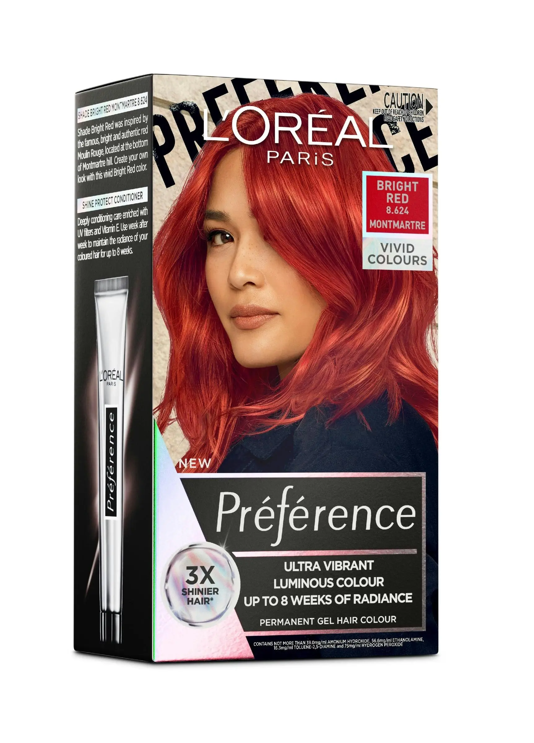 L'Oreal Preference Vivids Permanent Hair Colour 8.624 Bright Red