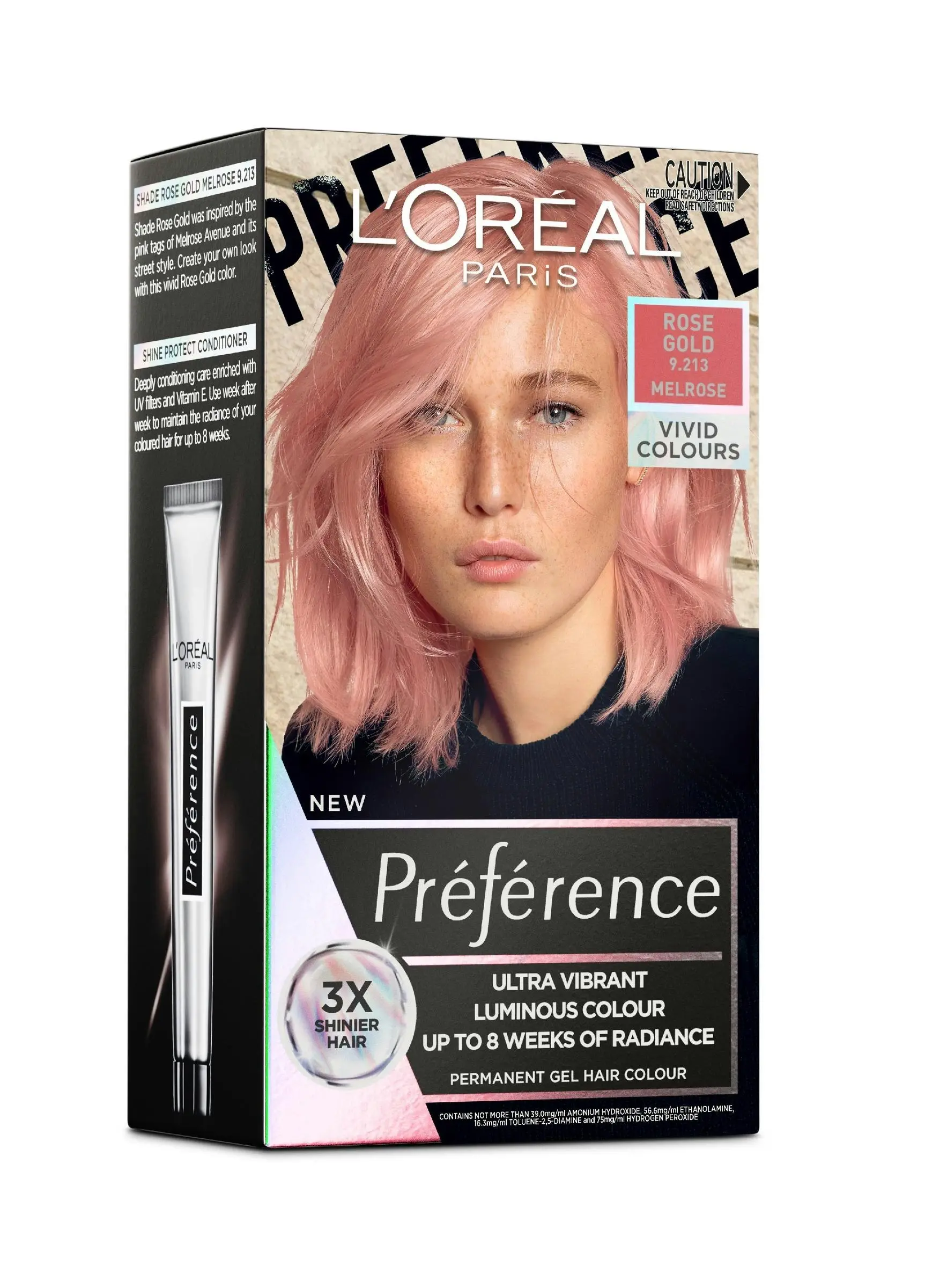 L'Oreal Preference Vivids Permanent Hair Colour 9.213 Rose Gold