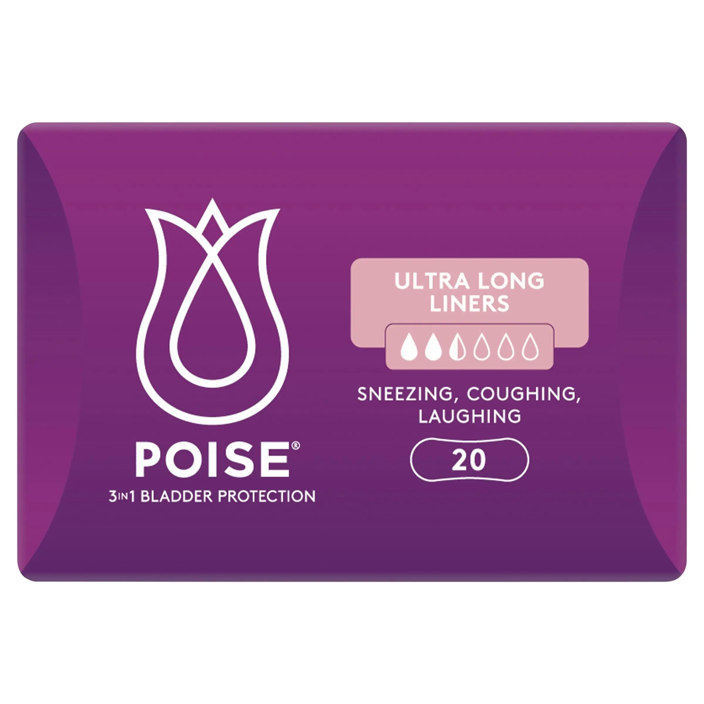 Poise Ultra Long Liners 20 Pack