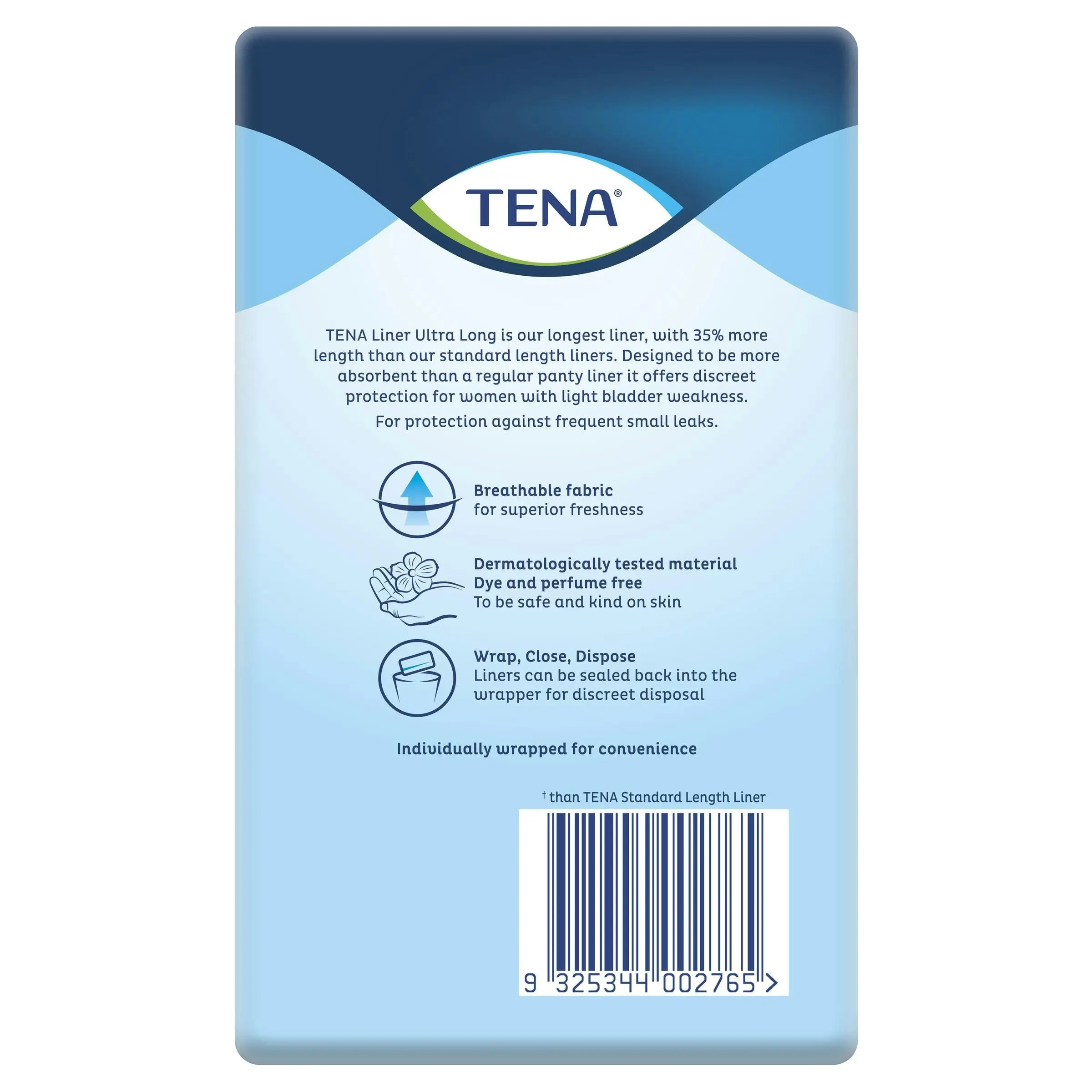 TENA Liners Ultimate Coverage Ultra Long Liner 22 Pack