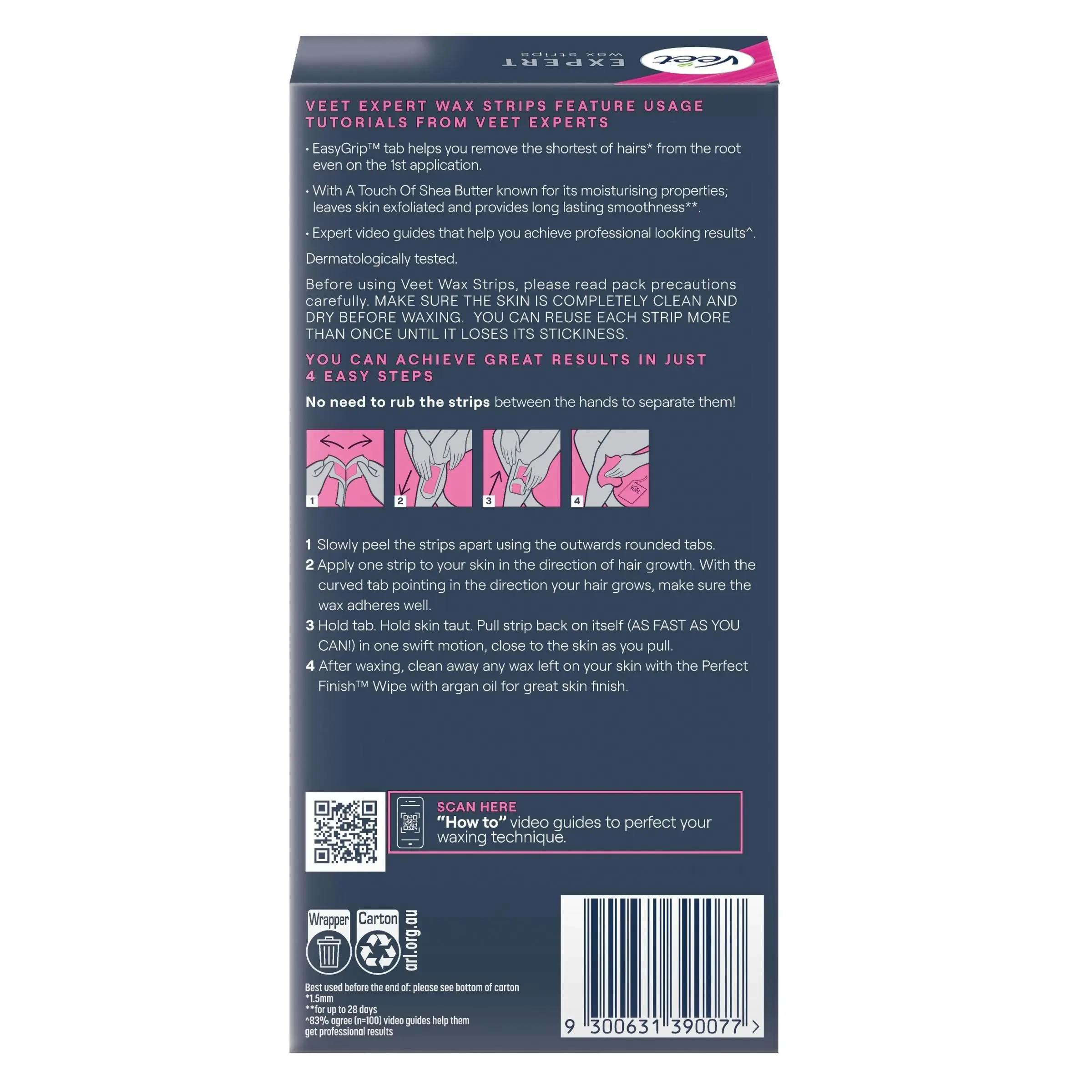 Veet Expert Cold Leg & Body Wax Strips 40 Pack