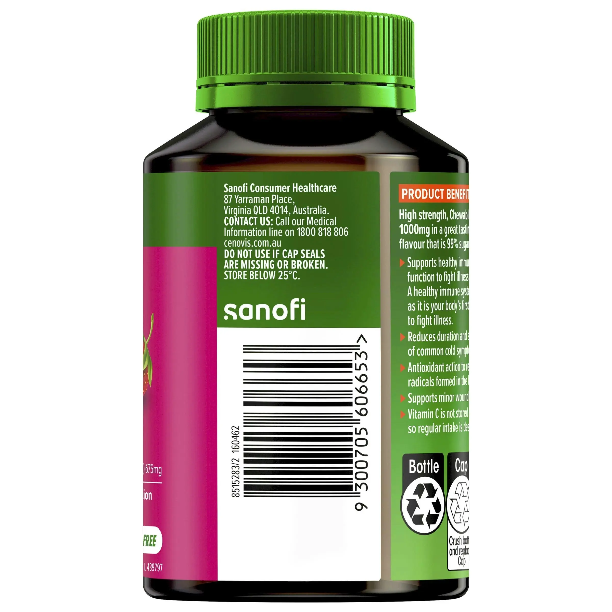 Cenovis Chewable Vitamin C 1000mg Berry 60 Tablets