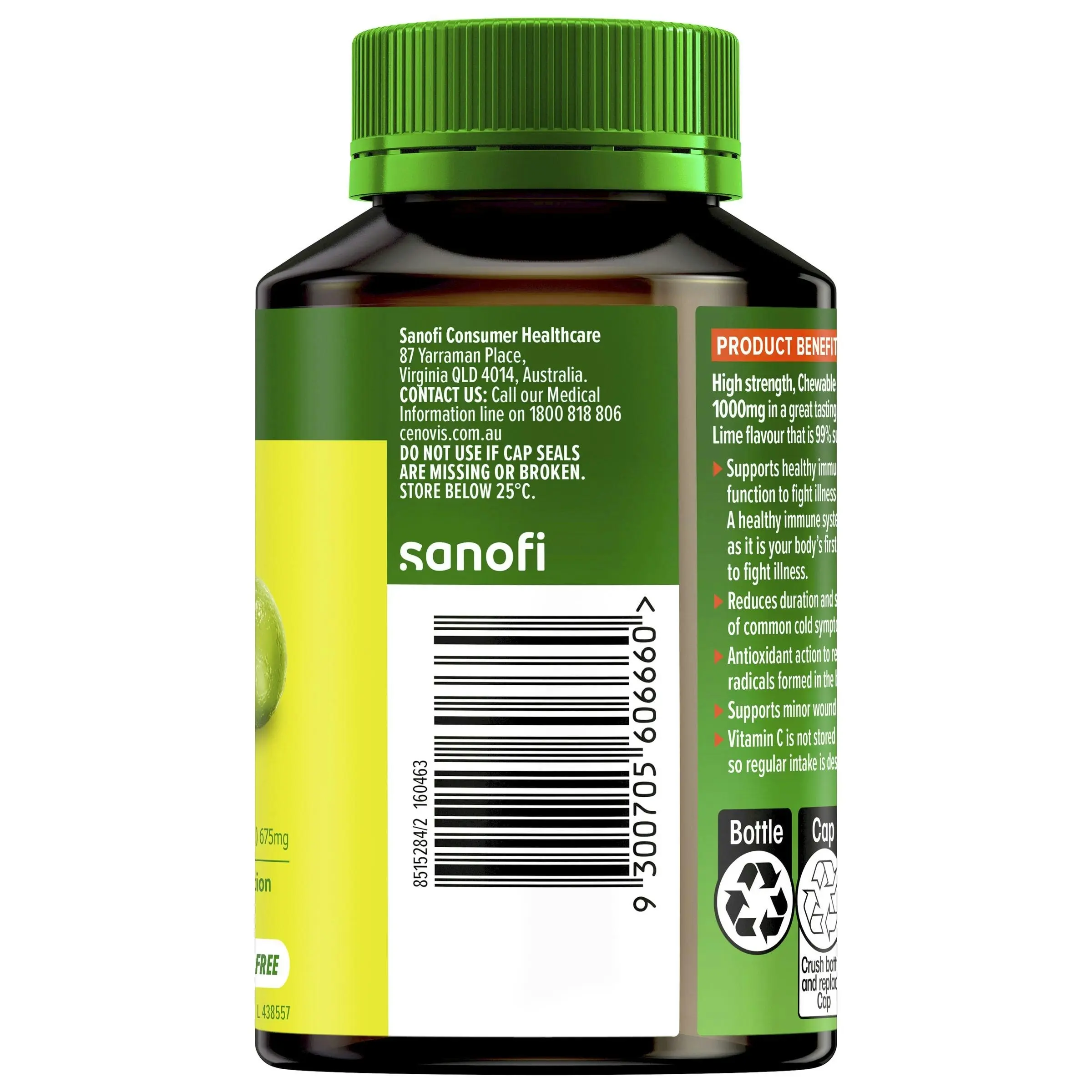 Cenovis Chewable Vitamin C 1000mg Lemon 60 Tablets