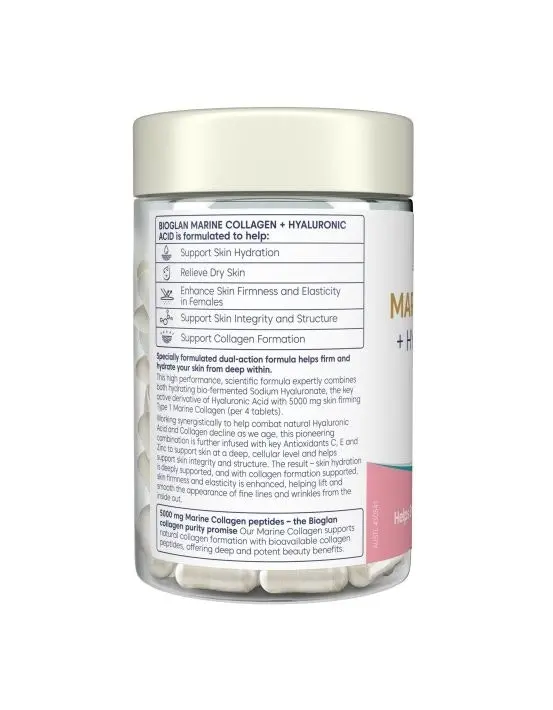 Bioglan Marine Collagen + Hyaluronic Acid 80 Tablets