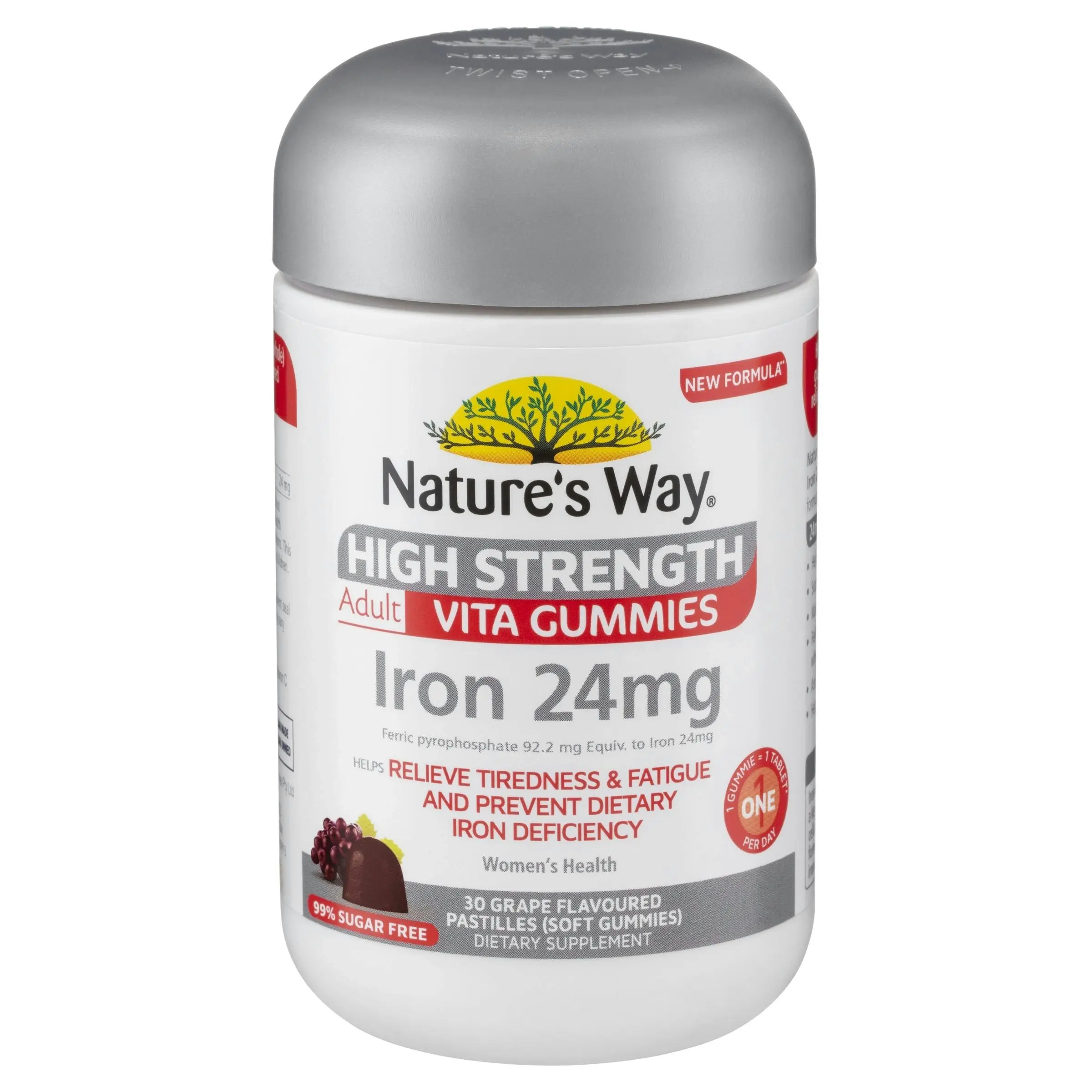 Nature's Way High Strength Adult Vita Gummies Iron 24mg 30s