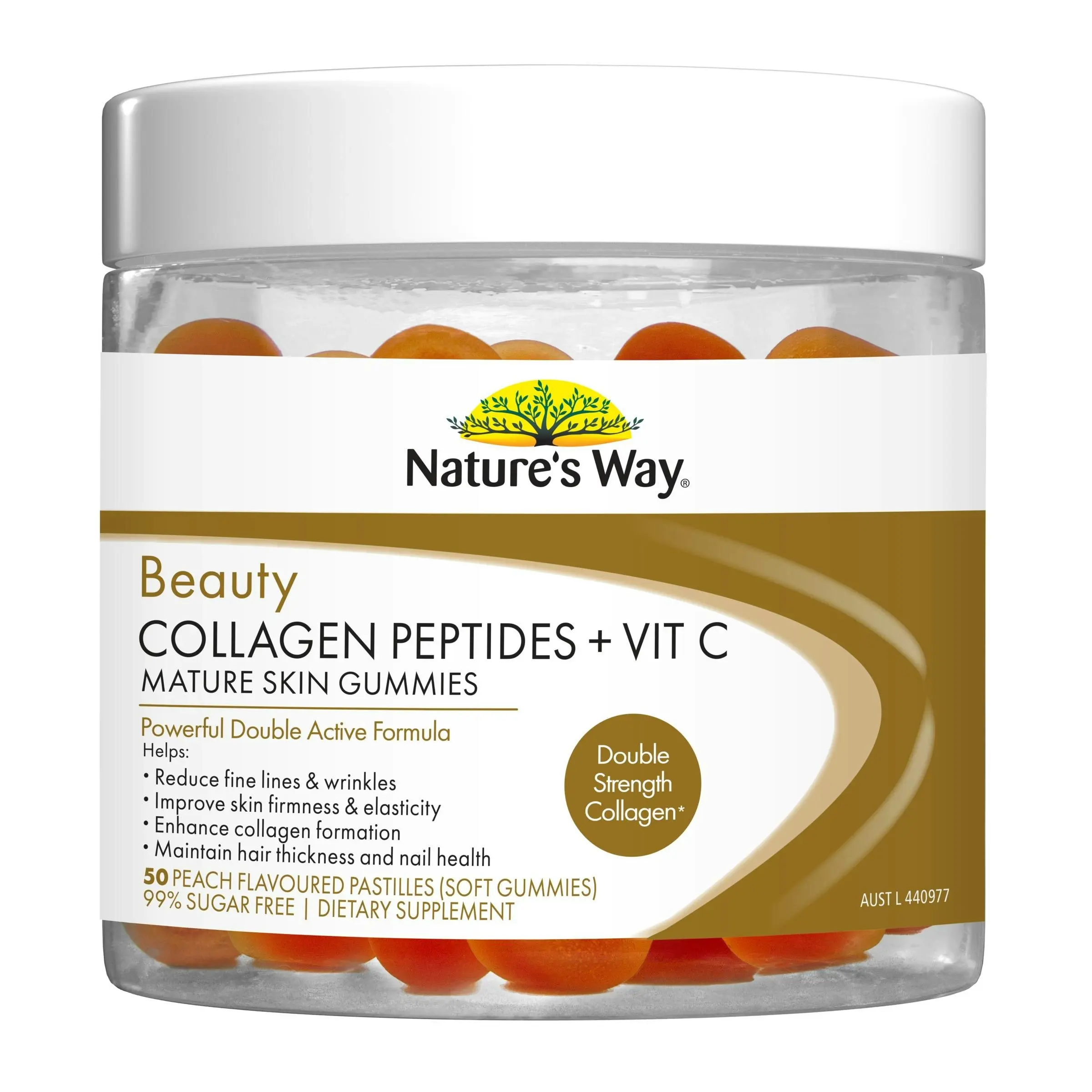 Nature's Way Beauty Collagen Peptides + Vit C Mature Skin 50 Gummies