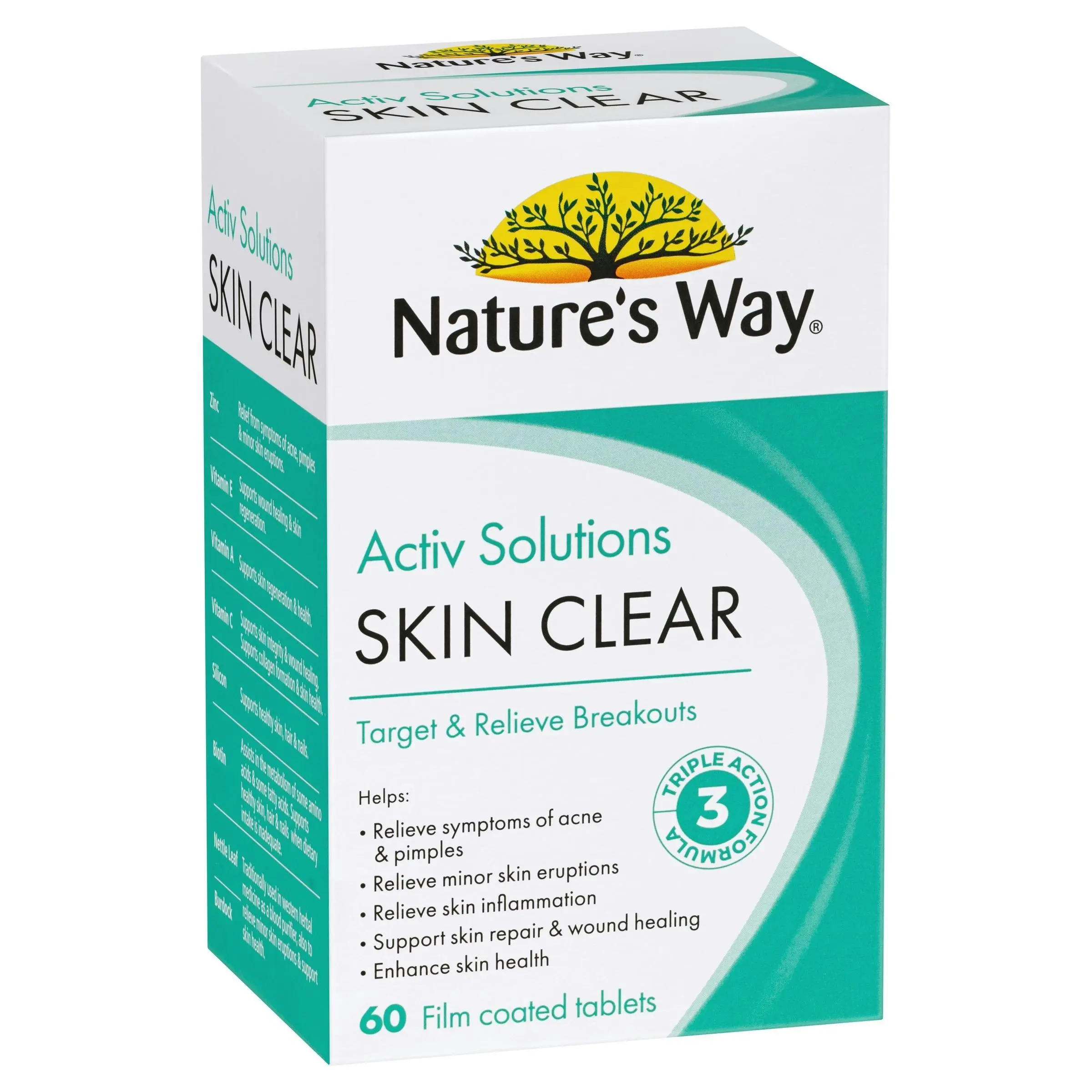 Nature's Way Activ Solutions Skin Clear 60 Tablets