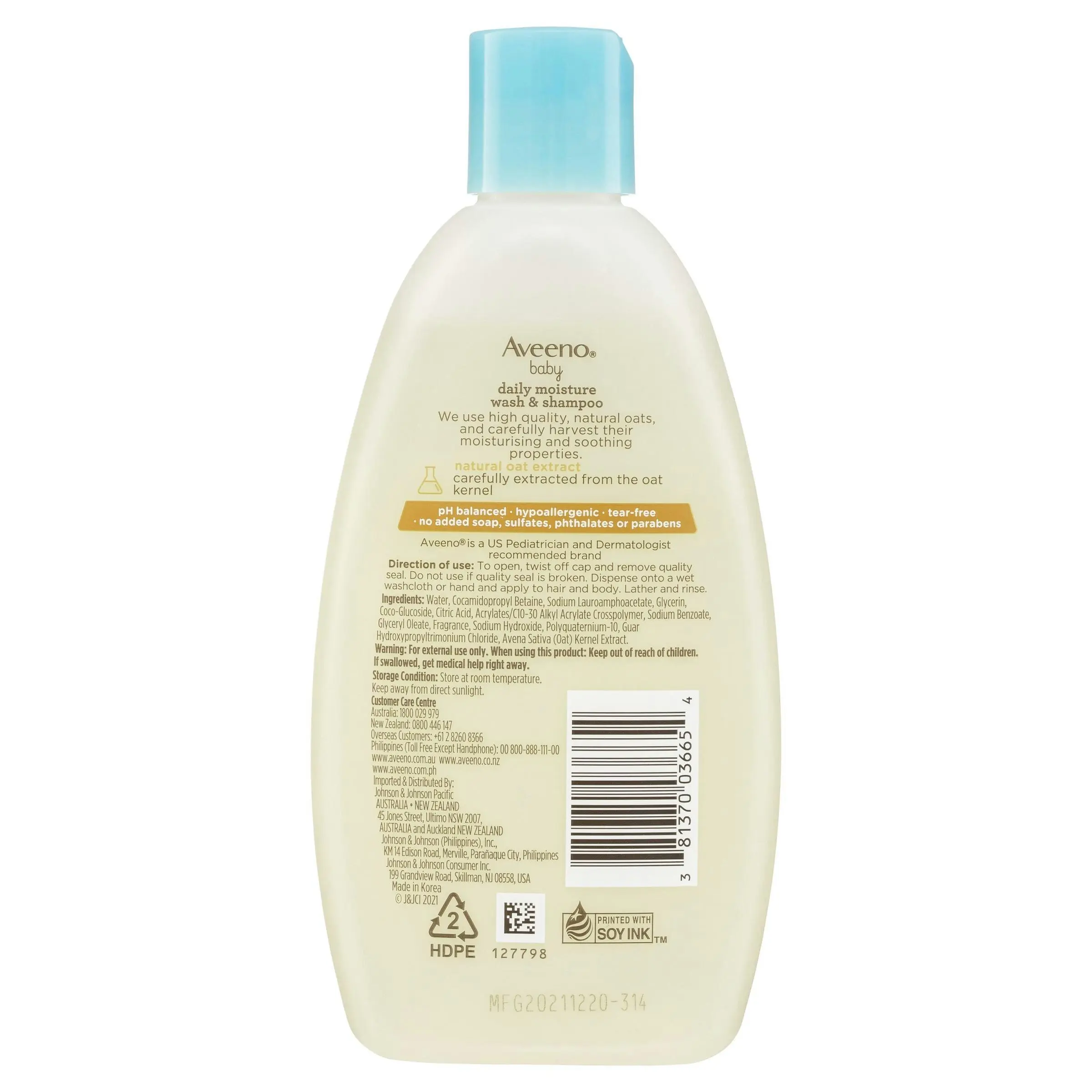 Aveeno Baby Wash & Shampoo Lightly Scented 236mL