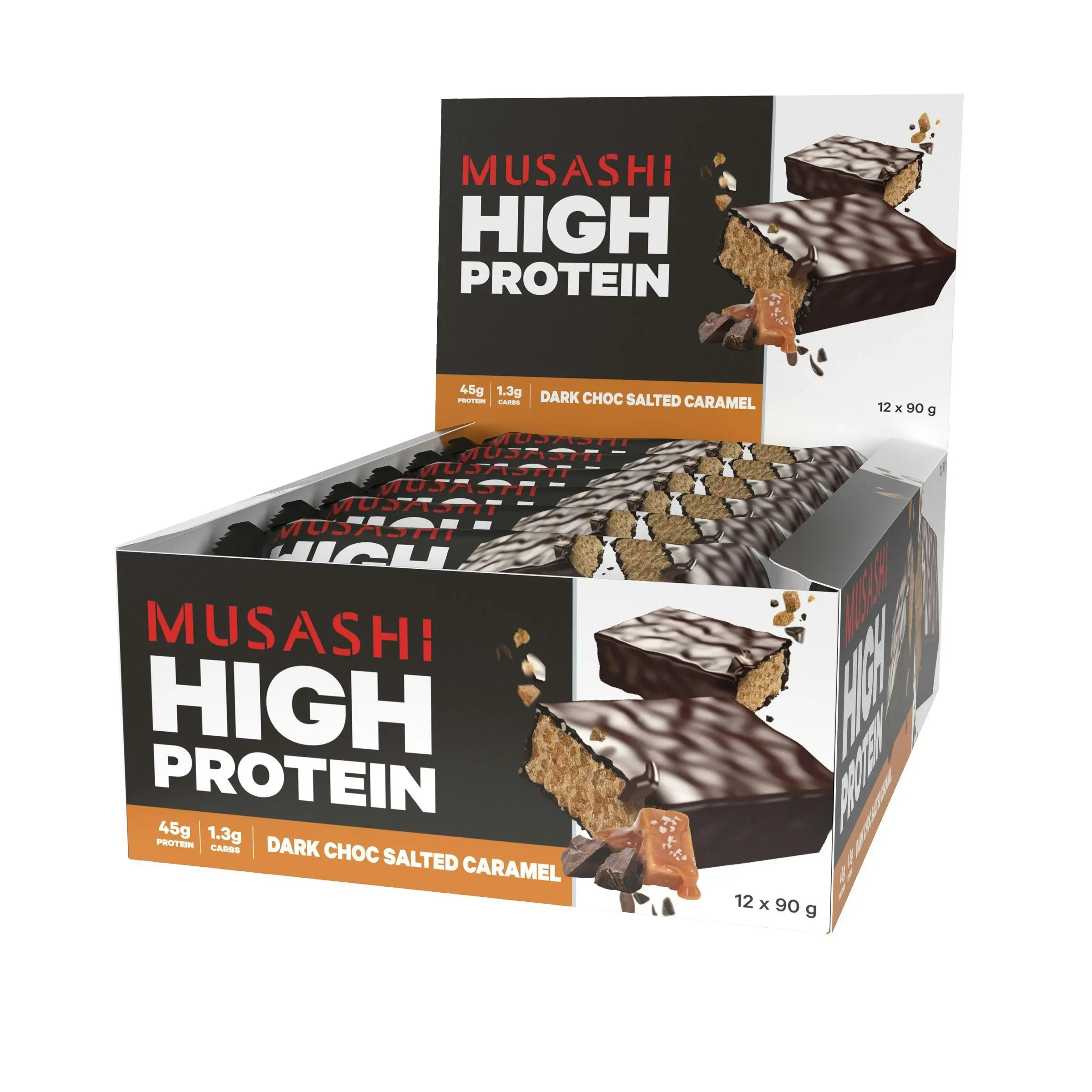 Musashi High Protein Bar Dark Choc Salted Caramel 90g