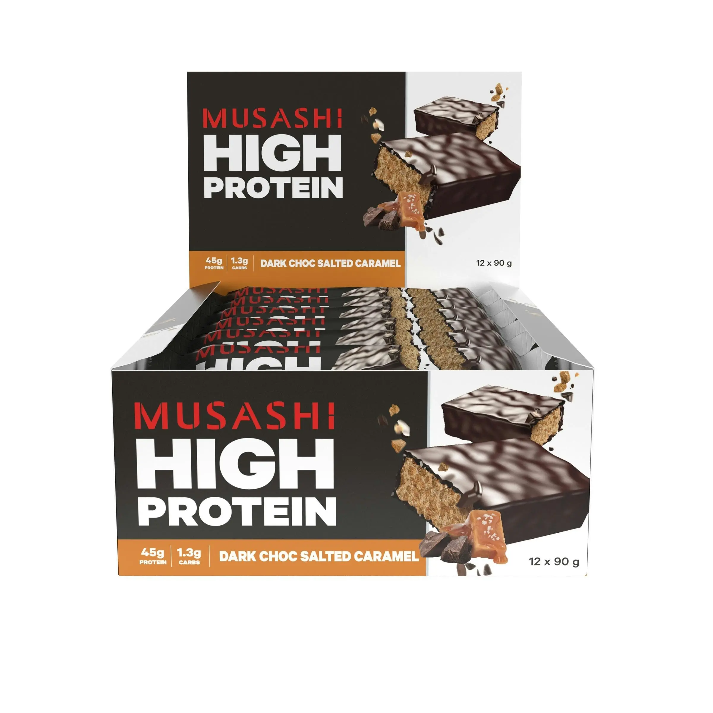 Musashi High Protein Bar Dark Choc Salted Caramel 90g