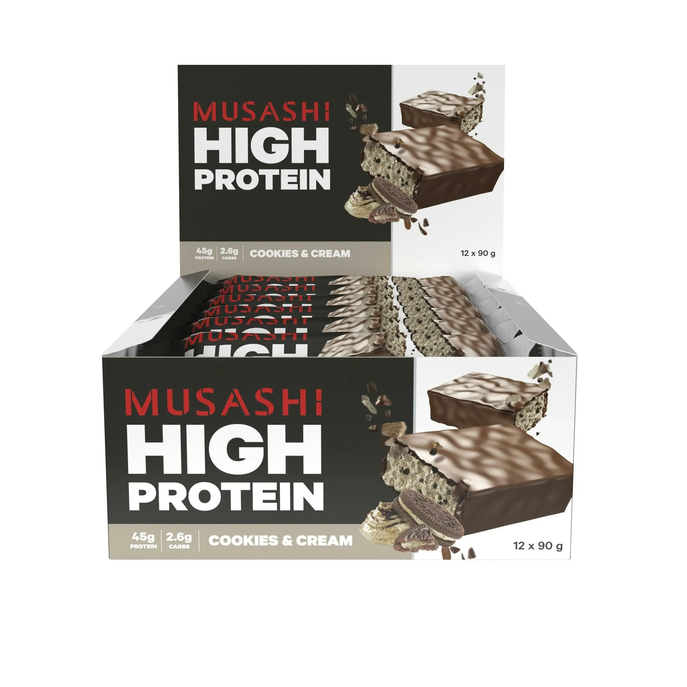 Musashi High Protein Bar Cookies and Cream 90g