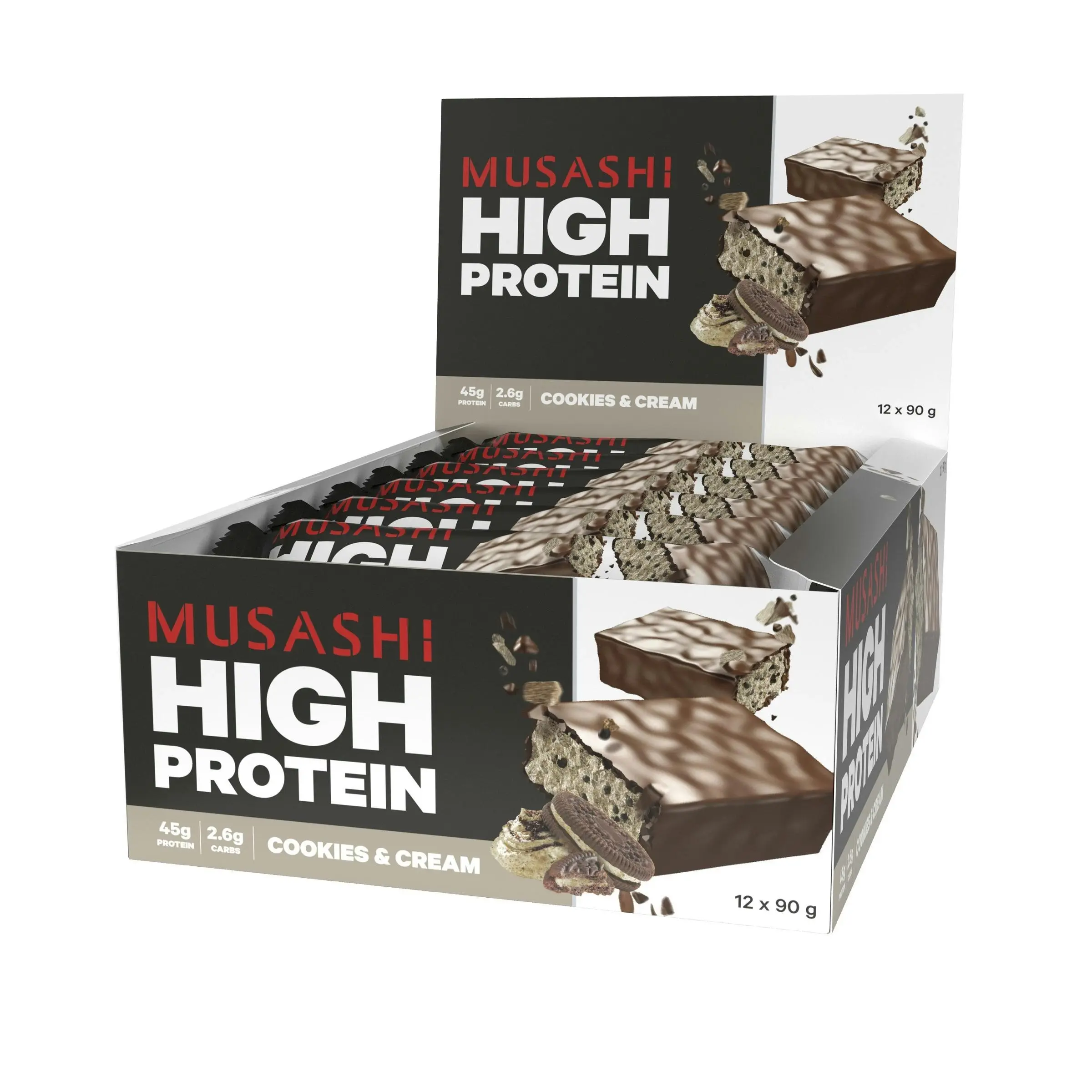 Musashi High Protein Bar Cookies and Cream 90g